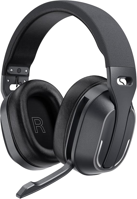 Over-Ear Headphones, 50H Playtime Headset with White Noise,Black