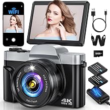 4K Digital Camera with WiFi 64MP Autofocus Vlogging Cameras for Photography