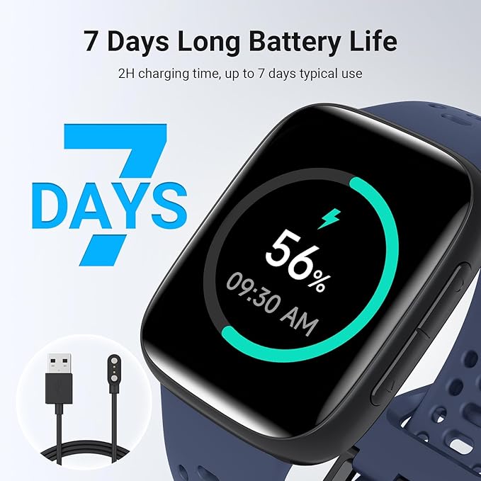 Smart Watches for Women/Men Android iPhone, [1.85" AMOLED Screen] Smartwatch Fitness Tracker 3ATM Waterproof with Bluetooth Calls, AI Control, Heart Rate/SpO2/Sleep Monitor, 7 Days Battery