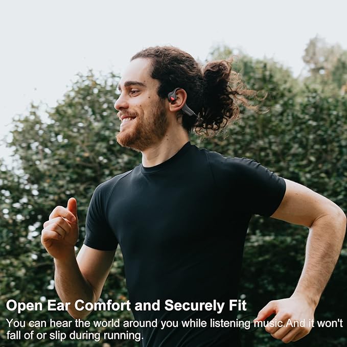 Bone Conduction Headphones Bluetooth Open Ear Headphones with mic Wireless Muitipoint Connection IP65 Waterproof Sports Headsets for Running Cycling and Workouts