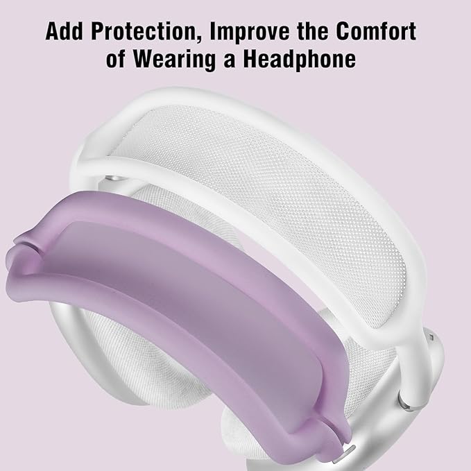 Filoto Case for Airpods Max Headphones,Ear Pad Case Cover/Ear Cups Cover/Headband Cover for AirPods Max(USB-C/Lightning)(2024/2020),Silicone for Apple Airpod Max, Accessories Cases(Lavender Purpl)