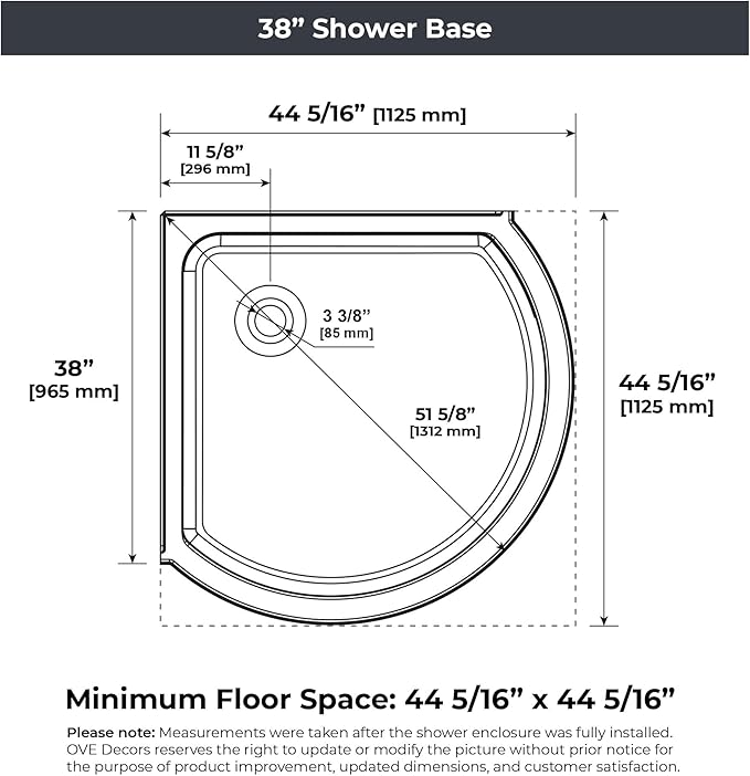 OVE Decors Breeze 38 in. Corner Shower Clear Sliding Door with Walls and Base in Black Finish