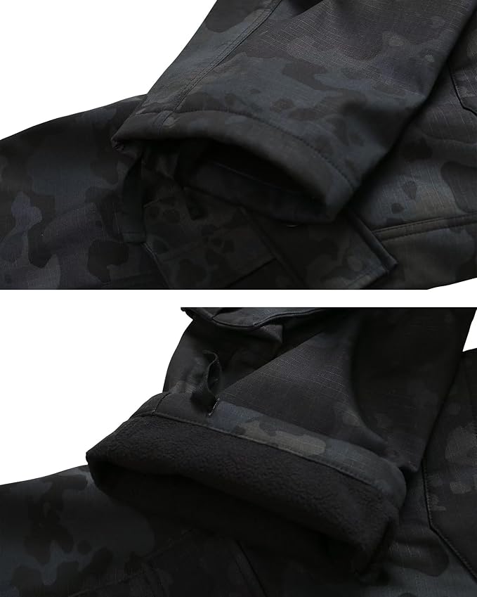 KOCTHOMY Men’s Fleece Lined Hiking Pants,Winter Outdoor Thermal Casual Work Cargo Pants with Multi Pockets, No Belt.
