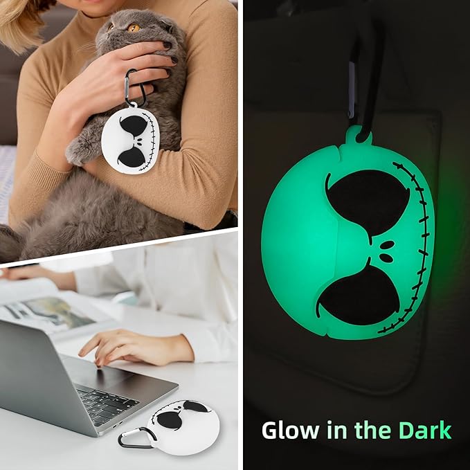 Compatible with Apple AirPods Pro 3 Case 2025 Cover with Cleaner kit, [Glow in The Dark] 3D Skull AirPods Pro 3 Case Soft Silicone Protective Skin Case for Airpods Pro3 for Women Men