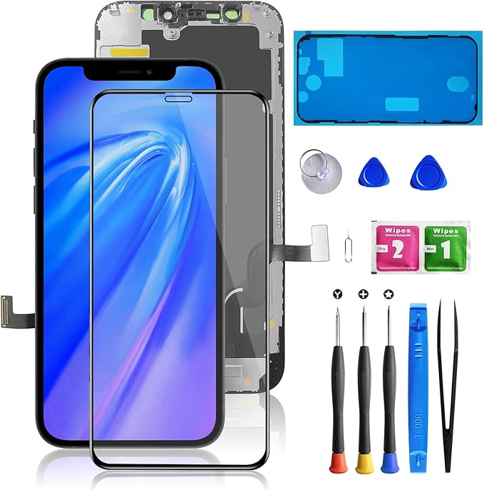 for iPhone 12 Mini Screen Replacement, 3D Touch 5.4 Inch LCD Screen Replacement A2399 LCD Screen Display Digitizer Compatible with Model A2398,A2399,A2400 Frame Assembly Repair Parts Kits