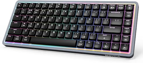 Air75 Low Profile Wireless Mechanical Keyboard, 75% Aluminum Frame, Hot Swappable, PBT Keycaps, RGB Backlit, Bluetooth/2.4GHz/USB-C, Gaming Keyboard with Web Driver for Mac Windows (Black) - Image 1