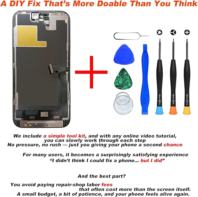DIGI4U LCD for iPhone 14 Pro Screen Replacement, LCD Display Assembly with Clear Vision & Stable Temperature, with Repair Tools for iPhone 14 Pro(A2890, A2650, A2889, A2892)