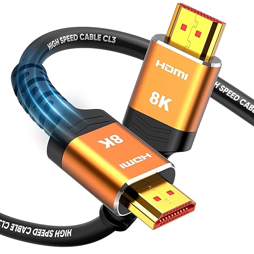 Highwings HDMI Cables 20FT Long, 8K Ultra High Speed HDMI 2.1 Cable [in-Wall CL3 Rated, 48Gbps] 8K@60 4K@120Hz/144Hz, HDMI Cord eARC HDCP 2.2 & 2.3, Compatible for XbX/S/HDTV/GPUs 30 & 40 Series
