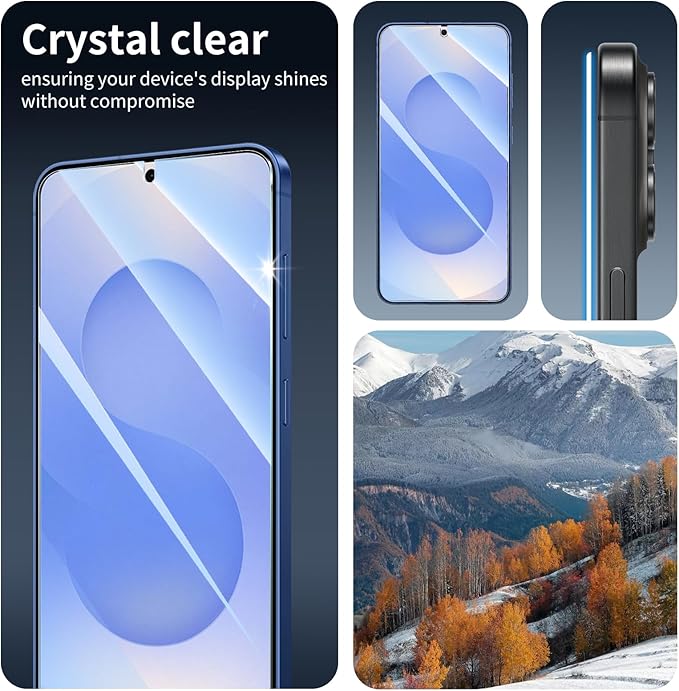 3*Screen Protector for Samsung Galaxy S24+/S24 Plus/S25+/S25 Plus with a Installation Alignment Aid, Double Shatterproof HD Tempered Glass Film, Impact-Protection [9H Hardness][Anti-Shatter][Anti-Scratch]