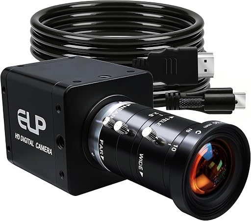 4K USB3.0 HDMI Industrial Camera,60fps H.264 High Speed with 10-55mm 5X Manual Zoom Lens Lightburn Camera,USB HDMI Simultaneous Output Plug&Play for TV Projector Video Conferencing Streaming