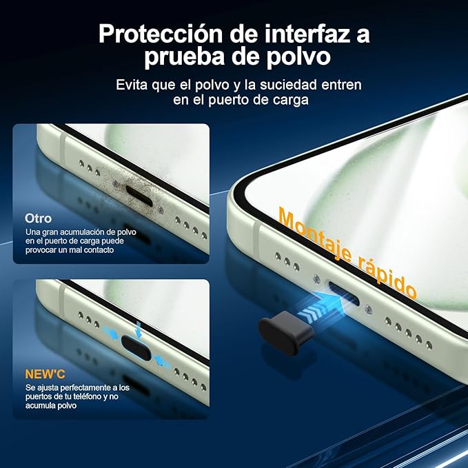 NEW'C 3X for iPhone 15 Plus Screen Protector (6.7 inches)+ 3X Camera Lens Protector, Sensor Protection, Case Friendly Tempered Glass Film + Dust Plug- Easy Installation Tool Include