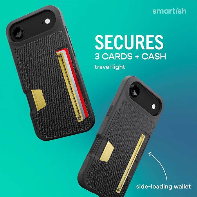 Smartish® iPhone 17 Wallet Case - Wallet Slayer Vol. 2 [Slim + Protective] Credit Card Holder w/Kickstand - Drop Tested Hidden Card Slot Cover for Apple iPhone 17 - Custom Print