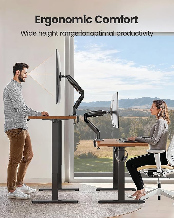 ErGear 13 to 49 inches Single Monitor Mount for Ultrawide Screens,Heavy Duty Single Monitor Arm,Single Monitor Stand with Swivel,Tilt,Rotation for Home and Office,Holds 26.5lbs,VESA 75/100mm
