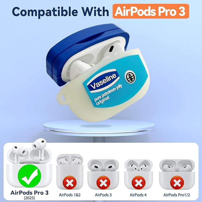 for AirPods Pro 3 Case 2025 with Cleaner Kit,Cute Cartoon Kawaii Funny Apple Airpods Pro 3rd Generation Case Silicone Protective Cover for AirPods Pro 3 Cover with Keychain for Women Boys
