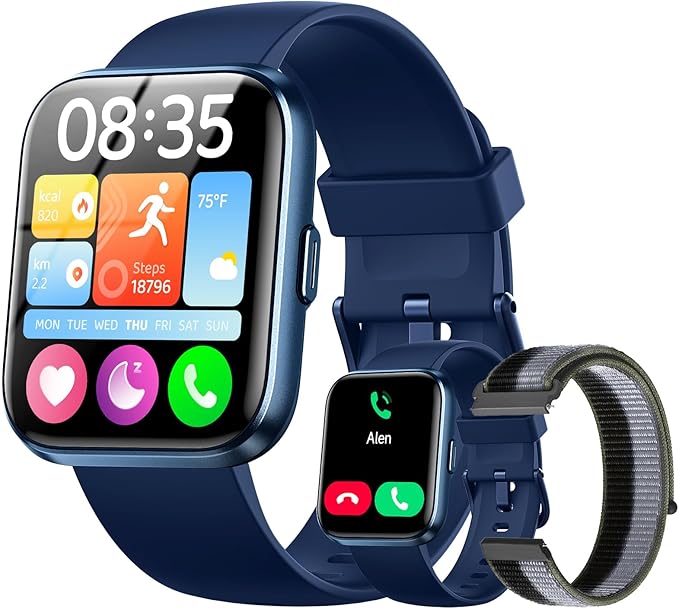 Smart Watches for Men (Android & iPhones), 1.85" HD Alexa Built-in Smart Wacth With Heart Rate Monitor, Sleep/Step Tracker, 120+ Sport Modes Fitness Tracker Watch for Women, IP68 Waterproof Watch