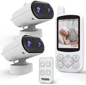 CallToU 2-Way Talk Baby Monitors for Elderly with Call Button Room Monitors for Elderly Monitor with Camera and Audio Night Vision Video Monitor for Elderly Seniors Dementia Patients No WiFi