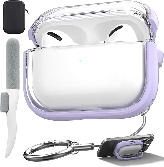 Valkit Compatible Airpods Pro 2nd/1st Generation Case Clear, Airpods Pro 2/1 Case Cover with Lock & Cleaner Kit, Soft Shockproof iPods Pro2 Protective Cases for AirPod Pro Gen 2nd/1st(2023/2022/2019)