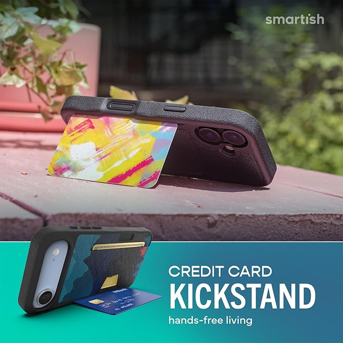 Smartish® iPhone Air Wallet Case - Wallet Slayer Vol. 2 [Slim + Protective] Credit Card Holder w/Kickstand - Drop Tested Hidden Card Slot Cover for Apple iPhone Air - Moving Mountains