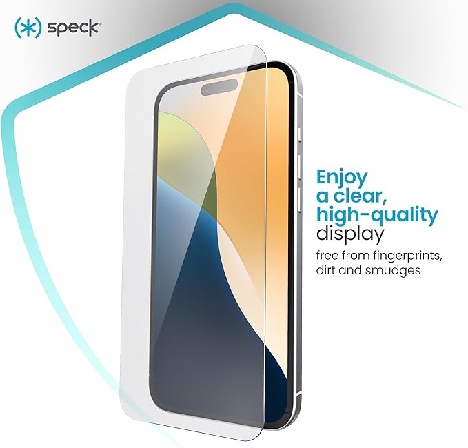 Speck ShieldView iPhone 16 Pro Screen Protector - Ultra-Thin 0.33mm Glass With 9H Coating - Easy Installation Kit Included