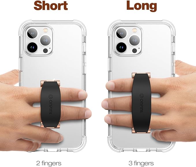 Phone Grip Finger Ring Holder 4 Inch, Mobile Phone Slim Finger Ring Holder Kickstand 2 in 1, Compatible with iPhone, Samsung and Most Smartphones, Black