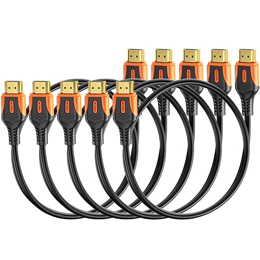 4K HDMI 2.0 Cable 3FT 5-Pack, High Speed 18Gbps HDMI Cord for Neat, Support 4K@60Hz & 2K@240Hz, HDR10, ARC, Dolby, DTS, HDCP 2.2 for TV, Monitor, PC, Laptop, HDMI Switch/Splitter, HUB, KVM