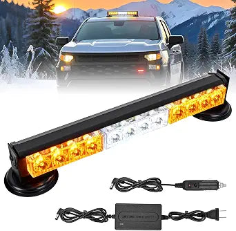 Nilight 12LED Wireless Amber White Strobe Light 14" Magnetic Mount 12V