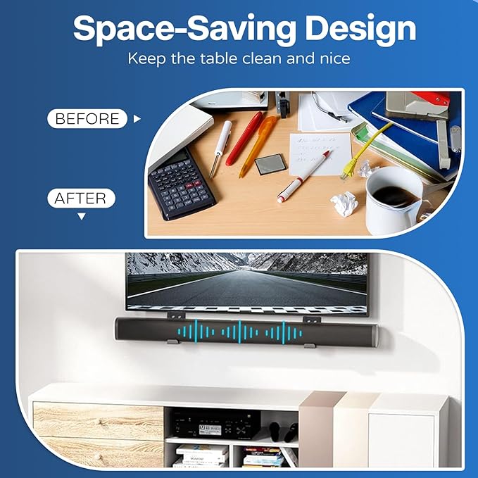 Soundbar Wall Mount Bracket - Universal Speaker Mounting for Samsung, Sony, LG, Vizio, Bose, JBL and More, Sound Bar Mounts for Living Room, Bedroom, Depth Adjustable 3.1”-5.1”, Hold up to 55 lbs