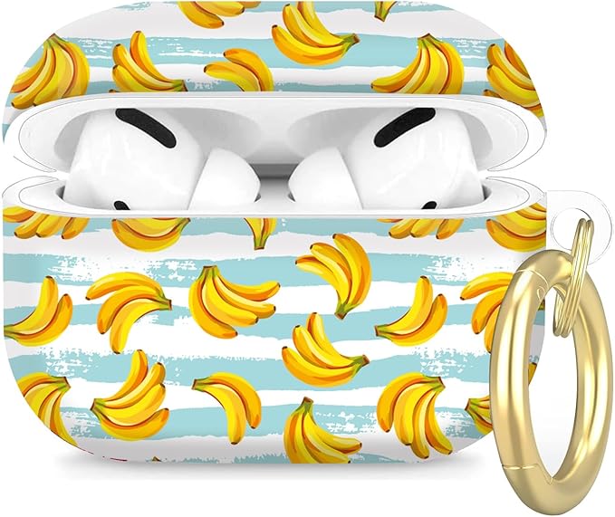 Compatible with Airpod Pro 2nd/1st Generation,360° Full Protection Cover for Girl Women,Cute Accessories Hard Case Portable & Shockproof for Airpod Pro 2nd Charging Case 2023/2022/2019(Banana)