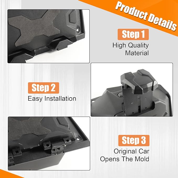 GearUp Electronic Device Holder with Storage Box Compatible with Polaris RZR XP 1000/ XP 4 1000/ XP Turbo 2019-2023 Tablet Phone Device Holder