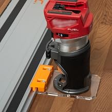 POWERTEC 72026 Router Guide Rail Adapter for Milwaukee M18 Fixed Base Trim Routers - Compatible with Powertec, Makita, Festool, Milwaukee, Kreg ACS, WEN, Triton, and Ridgid Guide Rails - Image 1