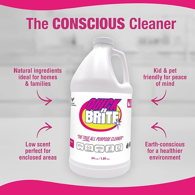 Quick 'n Brite Liquid Cleaner, True All Purpose Cleaner, 64 oz Cleaning Concentrate