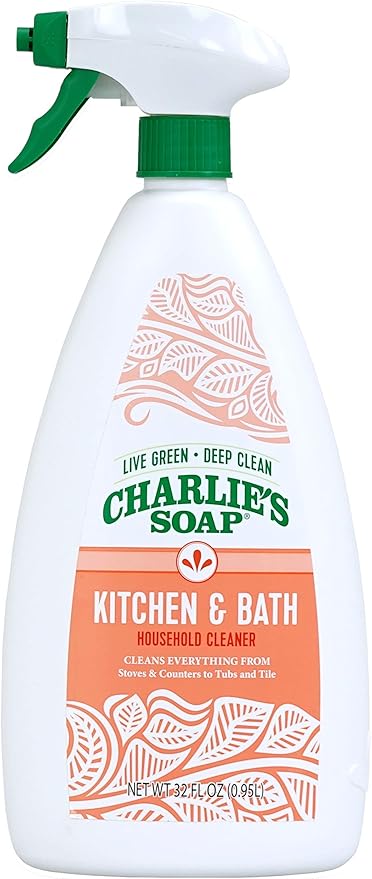 Charlie's Soap Indoor Outdoor and Kitchen & Bath Cleaner Variety Pack, 32 oz Each