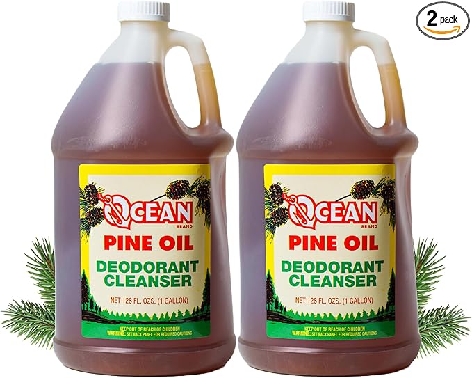 Ocean Pine Oil Cleaner Concentrate, 65% Pine Oil Deodorizer, All-Purpose Household Cleaner for Floors, Kitchen, Bathroom, Laundry, Grease & Odor Removal (2, 128 fl oz)