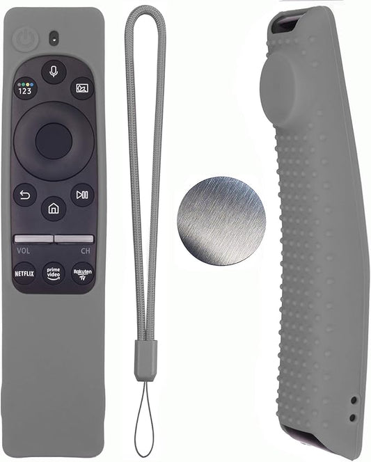 Silicone Protecitve Case Cover for Samsung Smart TV Remote Control BN59 Series, with Magnet Anti-Lost Shockproof Soft Anti Slip Shockproof Remote Control Skin Sleeve Protector (Gray)