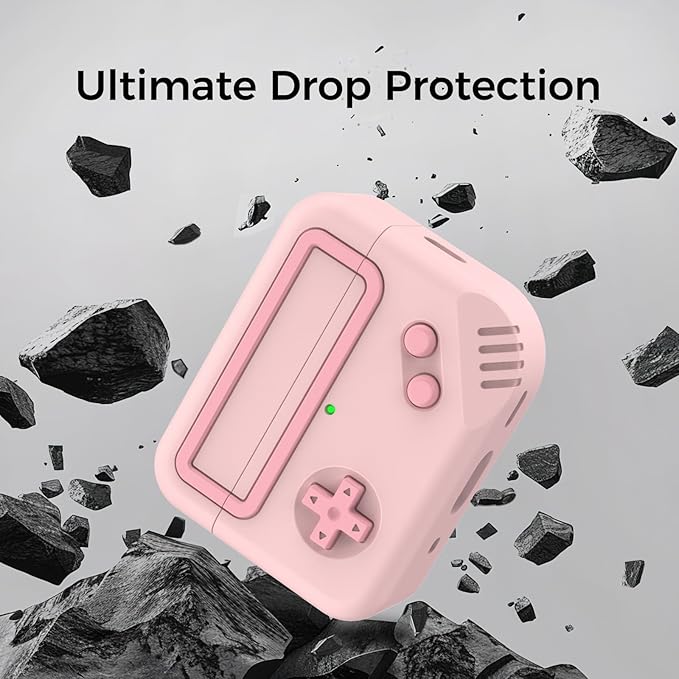 for AirPods Pro 2 Case - Silicone Game Console Design Case for Apple AirPods 2nd/1st Generation, Cute Airpod pro Cover for Men/Women (Pink)