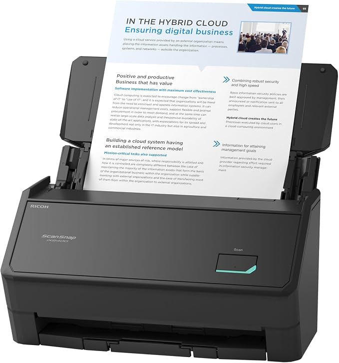 ScanSnap iX2400 High-Speed One-Touch Button Color Document Scanner, Black