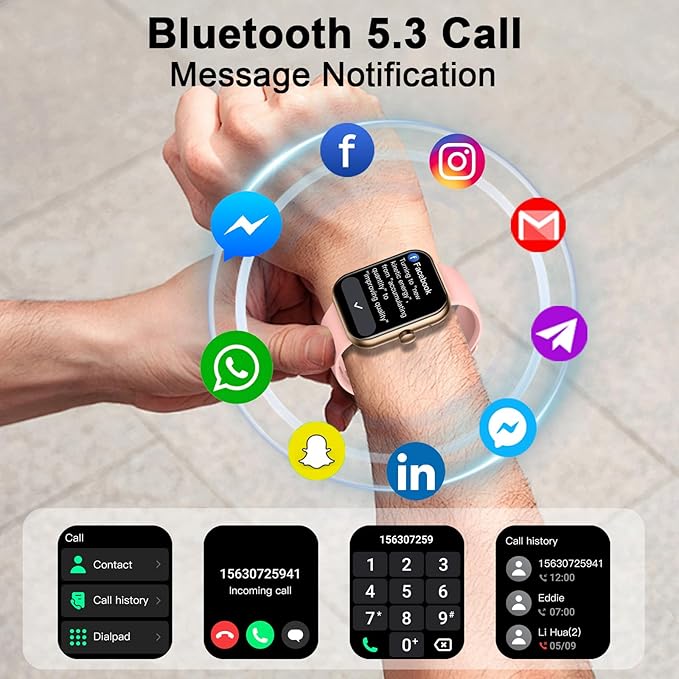 Smart Watch for Women(Answer/Make Call), 1.96" HD Smartwatch 2025 New Fitness Watch with 110+ Sport Modes/Heart Rate/Sleep Monitor/Pedometer, IP68 Waterproof Fitness Activity Tracker for Android iOS