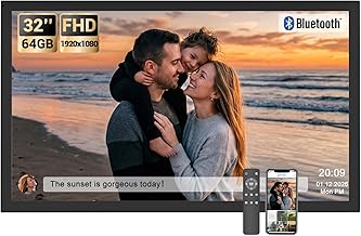 BSIMB 32" Digital Picture Frame, Anti-Glare Screen, Dual-Band Wi‑Fi, 64GB