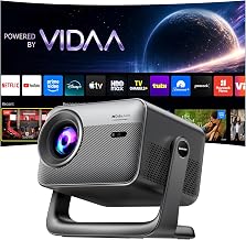 Smart Projector VIDAA OS 1000 ANSI, Outdoor Projectors 4K with WiFi and Bluetooth Compatible with Netflix TOF Auto Focus Keystone HDR10, Portable Movie Proyector for Ceiling Home Theater - Image 1