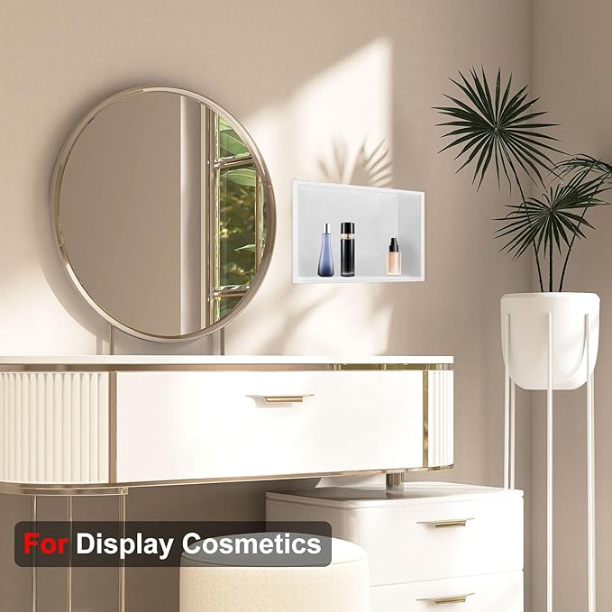 Shower Niche, Stainless Steel Elegant Bathroom Niche, No Tile Needed Recessed Shower Shelf Organizer for Storage
