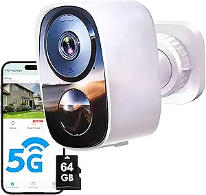 2026 Upgraded 2K Wireless Security Camera with 64G SD Card, Free Cloud Storage, 1-6 Month Battery Life, AI Motion Detection, Spotlight, Siren Alarm, 2-Way Audio, Waterproof WiFi Surveillance Camera
