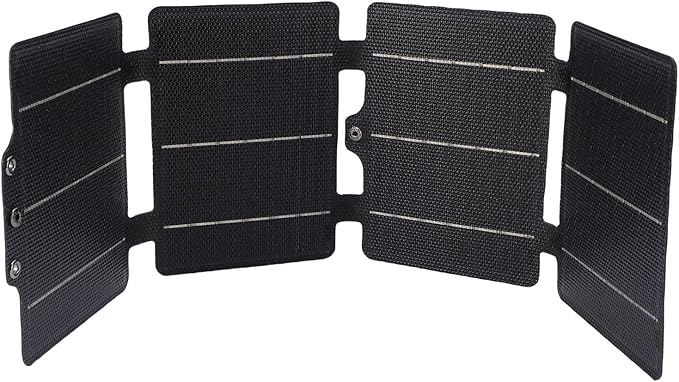 Portable Solar Charger, Foldable Efficient Monocrystalline Silicon USB C Universal Solar Panel for Camping Hiking Outdoor Enthusiasts Travelers