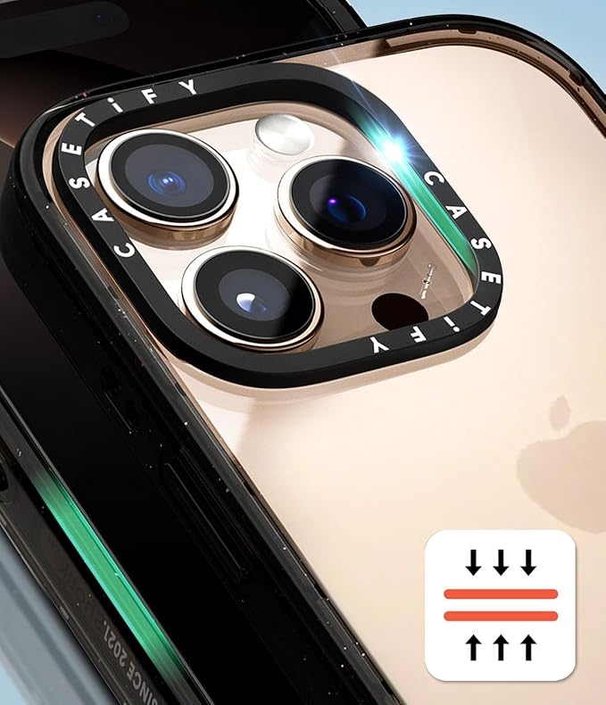 CASETiFY Impact Case for iPhone 13 Mini [Slim / 8.2 ft. 4X Military Grade Drop Protection/Wireless Charging Compatible] - Vintage Flower Monday - Clear Black
