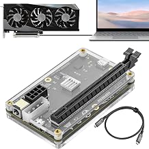 PCIE 3.0 x16 22Gbps eGPU DOCK, Thunderbolt 4 cable, compatible with external GPU NVIDIA AMD Graphics Card for Windows Laptop Console featuring Thunderbolt 3/4 USB 4, Powered by PD/8PinCPU/Molex/DC5521 - Image 1