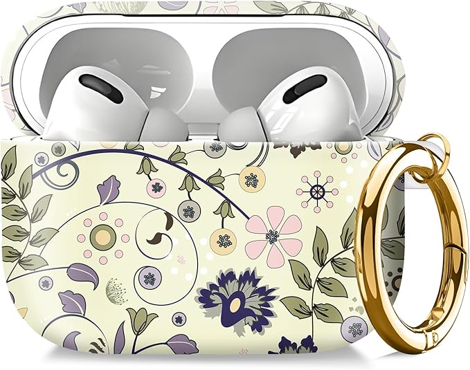 Compatible with AirPod Pro 2nd//1st Generation Case Cover with Key Chain,Full Protective Shockproof Wireless Headphone Case for Airpod Pro 2023/2022/2019（Tree Branches）