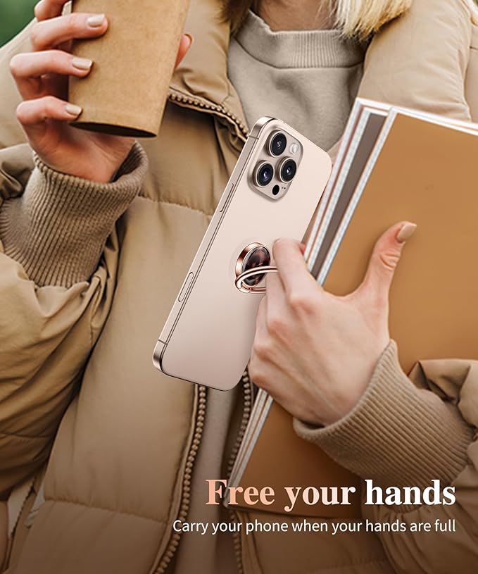 GVIEWIN Marble Cell Phone Ring Holder, Metal Kickstand Grip 360° Rotation Compatible with iPhone 17/16/15/14/Pro Max/Air/Plus Series & Galaxy S25/S24 Ultra and Other Phones (Tortoiseshell/Brown)