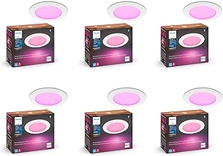 Philips Hue Smart Slim 6-Inch LED Recessed Light - White and Color Ambiance - 6 Pack - 1200LM - Indoor Ceiling - Control with Hue App - Works with Voice Assistants - Image 1
