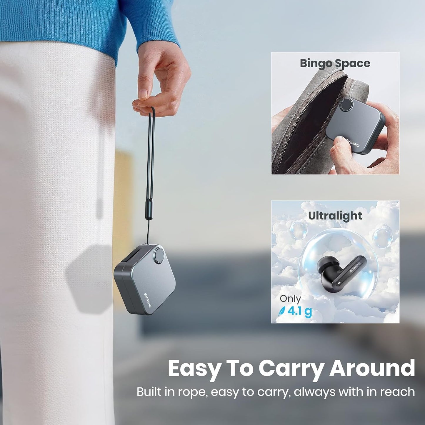 Wireless Earbuds with ANC & Phone Stand Case – Bluetooth 5.4, 70H Playtime, 35dB Noise Cancelling