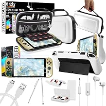 Orzly Accessory Bundle kit for Nintendo Switch Oled Accessories Essentials Pack Case and Screen Protector Comfort Grip Cover Headphones charger cable Games holder and more - Gift boxed OLED Edition - Image 1