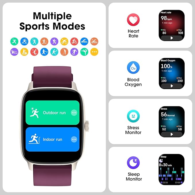 DAVIKO Pedometer Watch Senior Friendly No App/Phone Required, Waterproof Fitness Tracker Watch with Step Counter Calories/Sleep Tracker for Walking Running for Men Women
